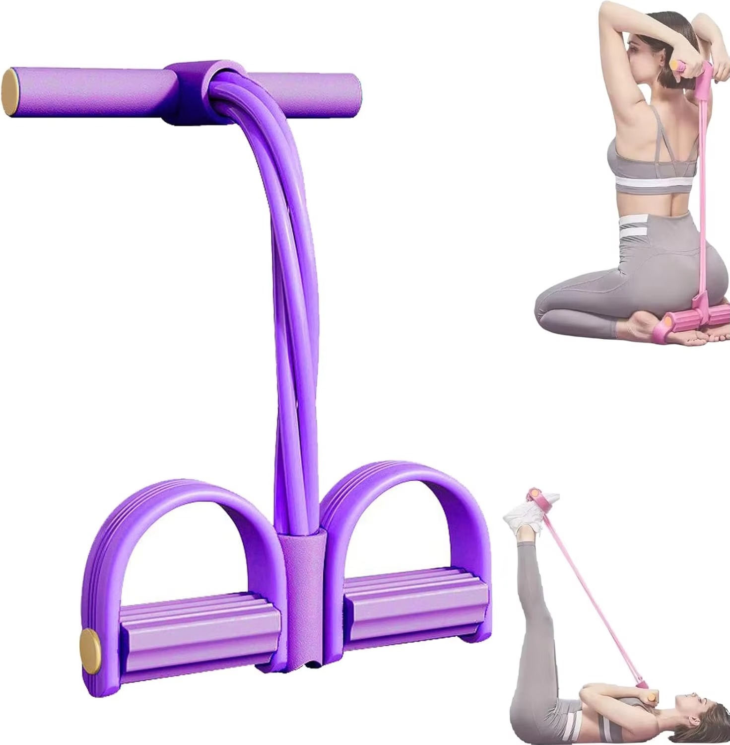 Yoga Fitness Resistance Band - Banda de resistencia elástica con pedal